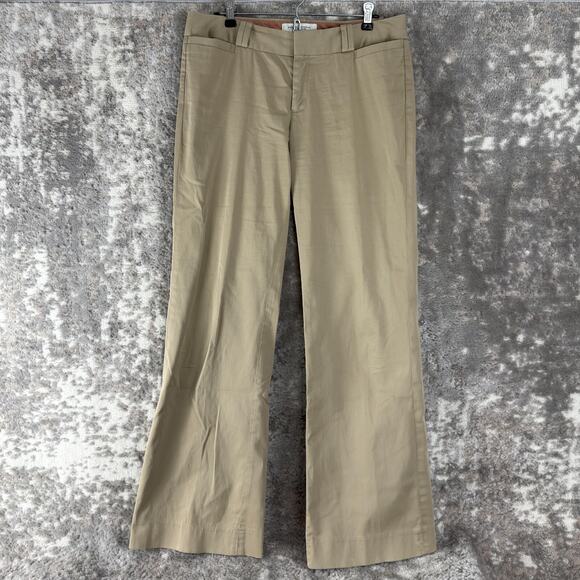 Banana Repubic Size 8 The Logan Fit Stretch Flat Front Straight Leg Pants Beige - Picture 1 of 13